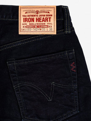 Iron Heart Denim 888S-142OD 14oz Selvedge Indigo Overdyed Black