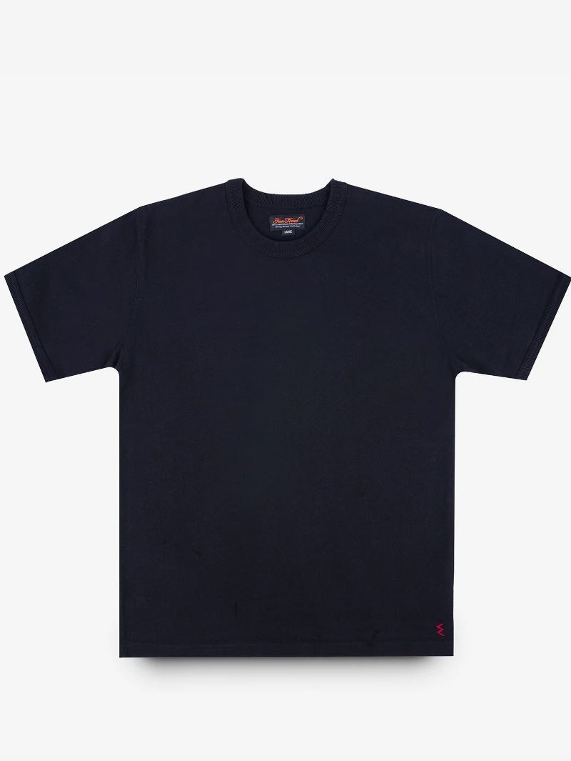 Iron Heart Denim IHT-1600-BLK Black 11oz Cotton Knit Crew Neck T-Shirt