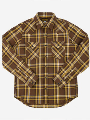 Iron Heart IHSH-372-BRN Ultra Heavy Flannel Brown Crazy Check 