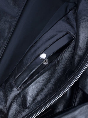 Iron Heart Japanese Horsehide Double Motorcycle Jacket - Black