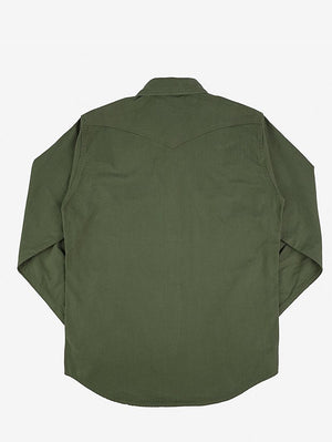 Iron Heart 9oz Military Serge CPO Shirt - Olive IHSH-381-OLV