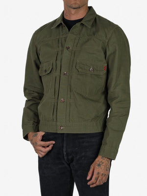 Iron Heart 9oz Paraffin Coated OX Type II Jacket - Olive Drab Green