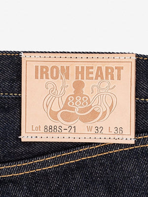 Iron Heart Denim IH-888S-21 21oz Selvedge Denim Medium/High Rise Tapered Cut Jeans - Indigo