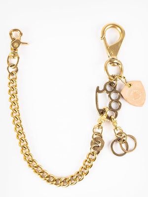 Iron Heart Wallet Chain with Rings and Clip-Brass