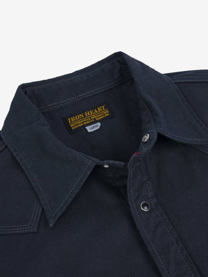 Iron Heart 9oz Military Serge CPO Shirt - Black IHSH-381-BLK