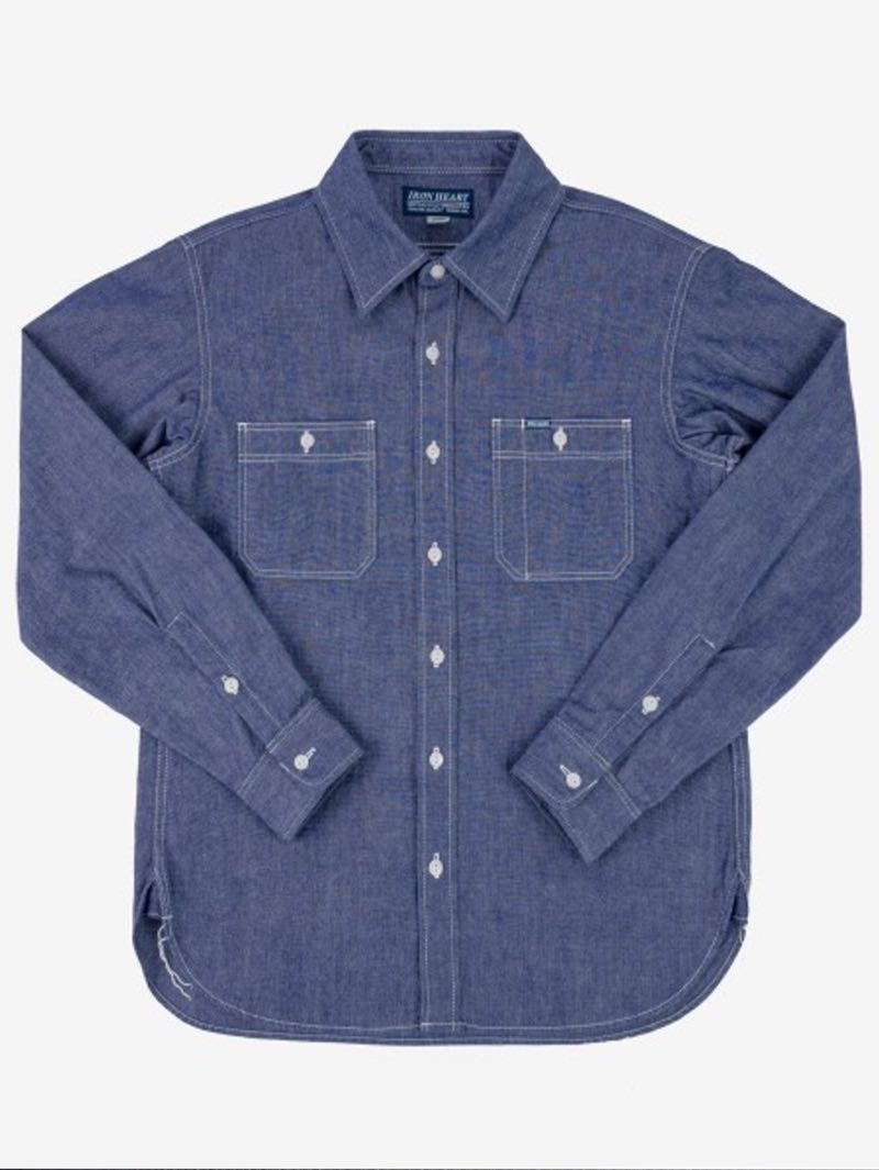 Iron Heart 5oz Selvedge Cotton Chambray Work Shirt
