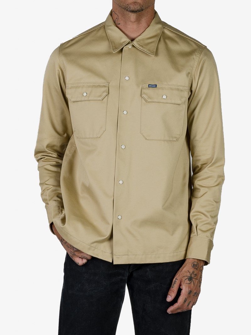 Iron Heart IHSH-383-BEI 9oz T/C Mechanic Shirt - Beige