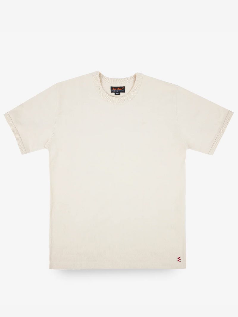 Iron Heart Denim IHT-1600-CRM Creme 11oz Cotton Knit Crew Neck T-Shirt