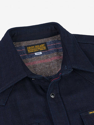 Iron Heart Denim IHSH-368 14oz Double Cloth Western Shirt Indigo