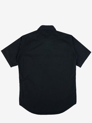 Iron Heart 7oz Fatigue Cloth Short Sleeved Western Shirt Black