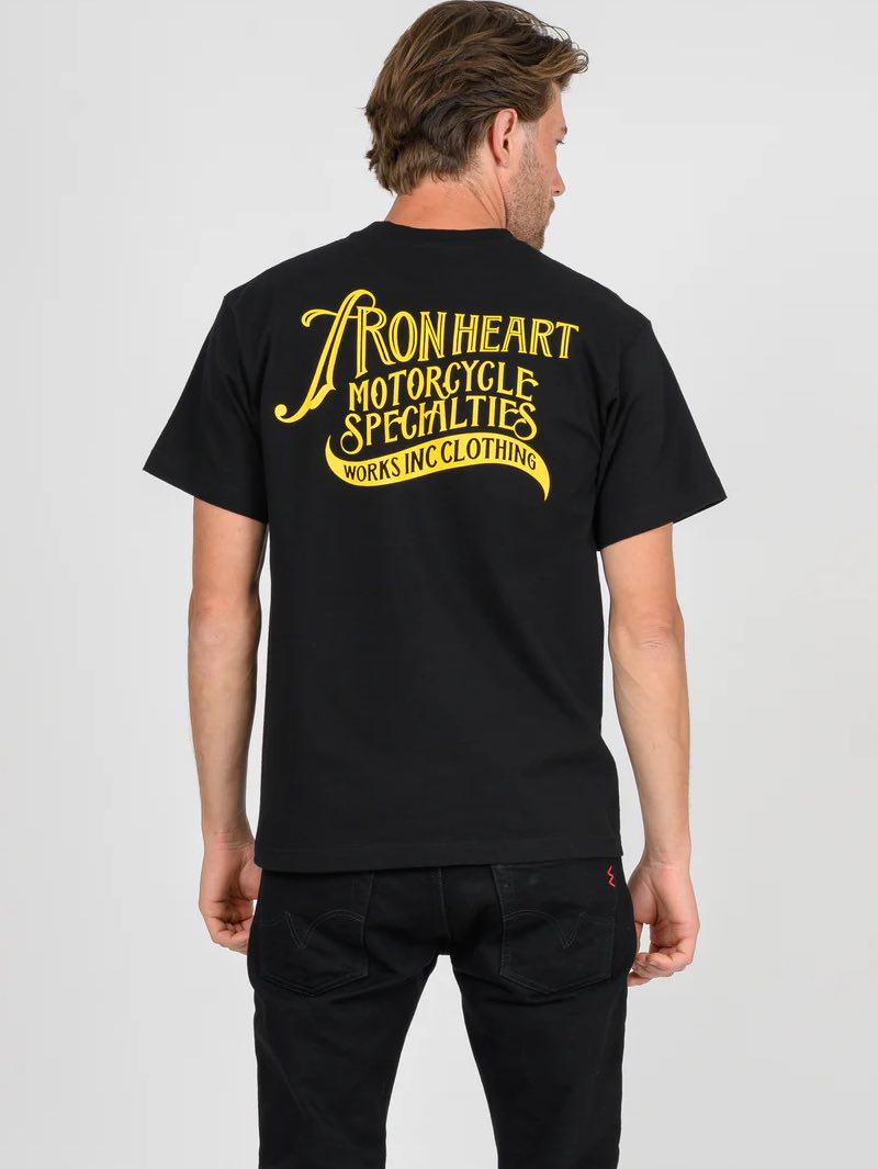 Iron Heart Denim IHT-2501-BLK Printed 7.5oz T-Shirt