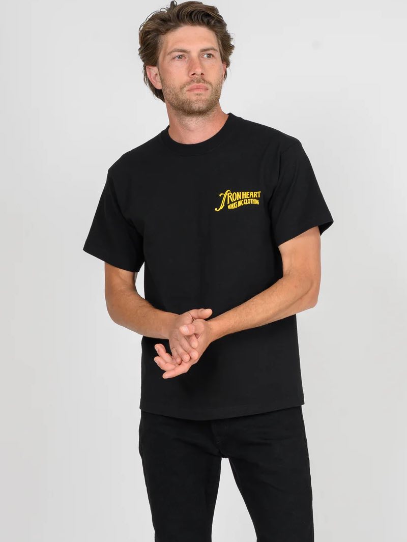 Iron Heart Denim IHT-2501-BLK Printed 7.5oz T-Shirt