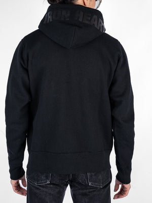 Iron Heart Black 14oz Ultra Heavyweight Loopwheel Cotton Zippered Hoodie