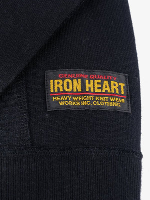 Iron Heart Black 14oz Ultra Heavyweight Loopwheel Cotton Zippered Hoodie