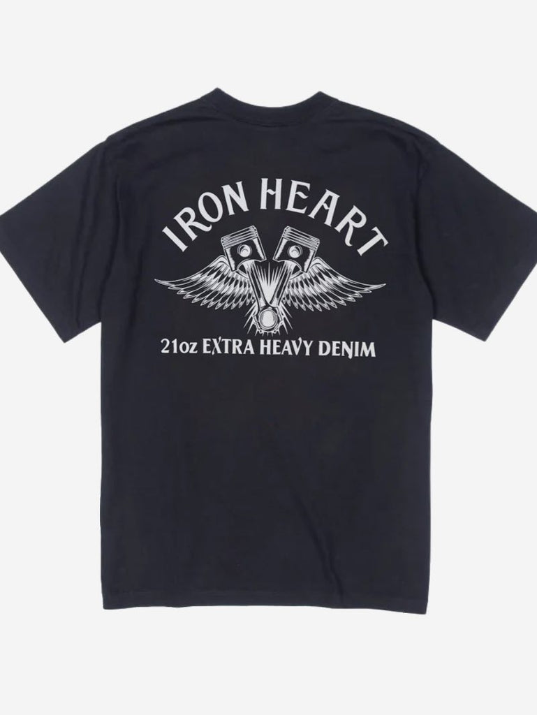 Iron Heart Denim IHT-2502-BLK Black Printed 7.5oz-T-shirt