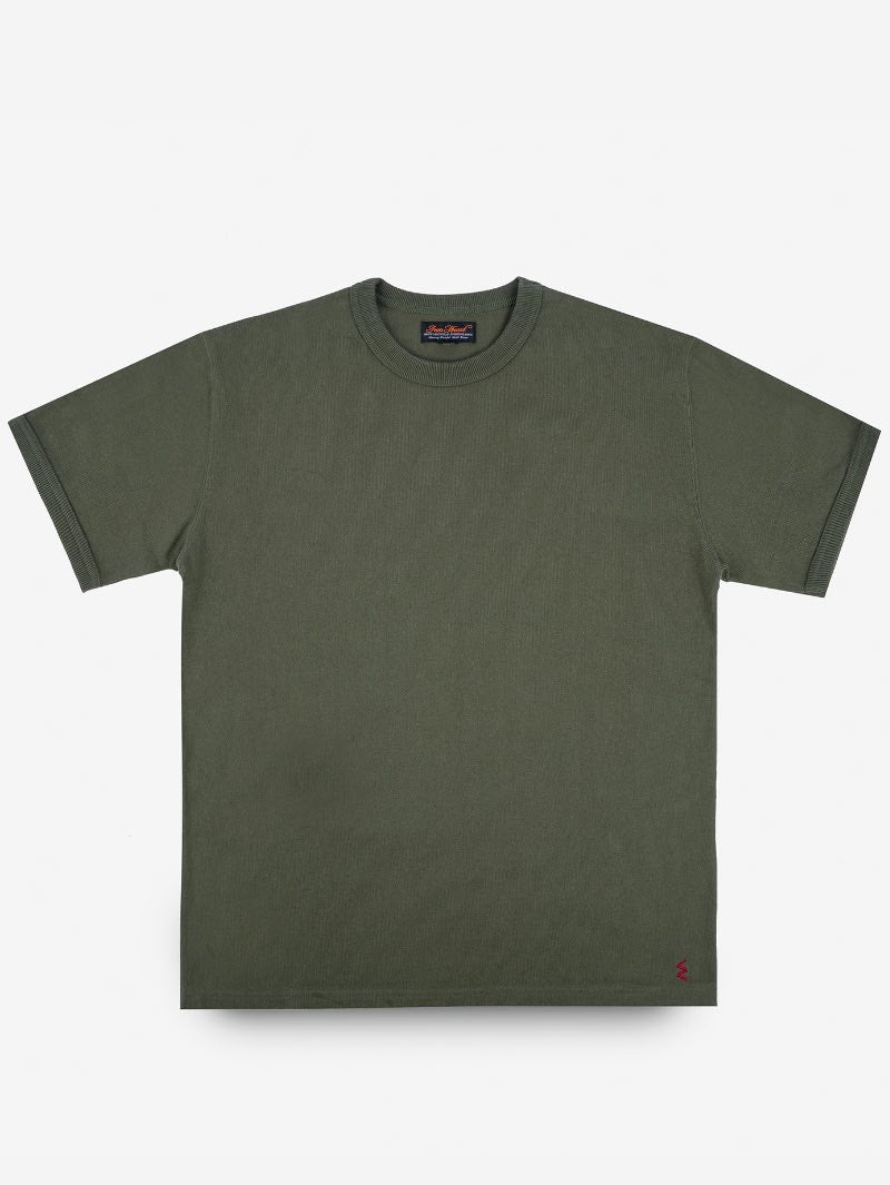 Iron Heart Denim IHT-1600-CLV Olive 11oz Cotton Knit Crew Neck T-Shirt