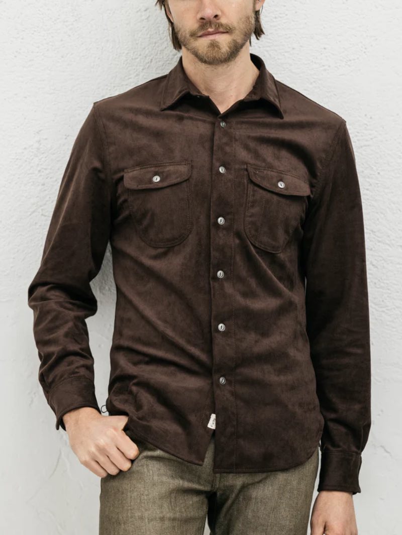 Kato by Hiroshi Kato Brace Noprthwest Brown Velour Black Shirt