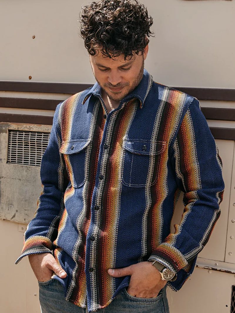 Kato by Hiroshi Kato Brace Shirt Stripe Blue