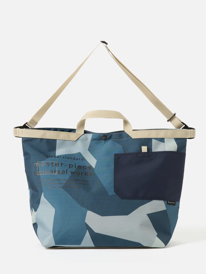 Universal Works X Master-Piece Blue Camo Large Tote Bag