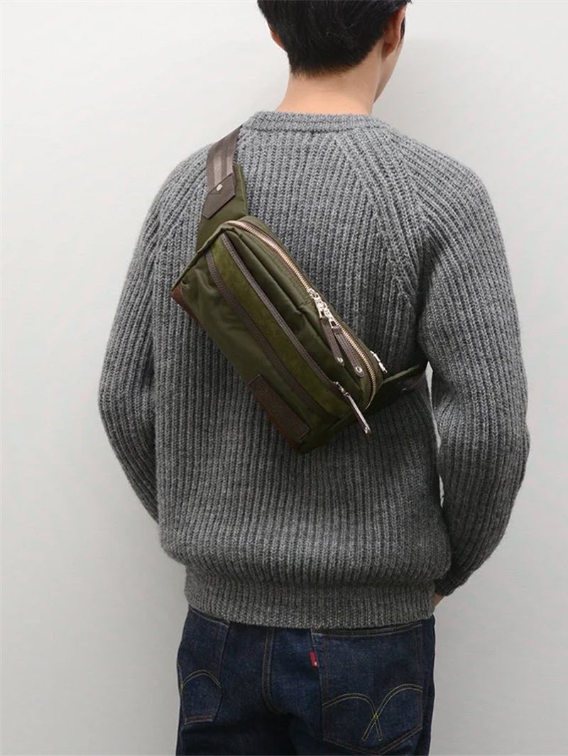 Master-Piece Khaki 01386 Density shoulder bag/ nylon, leather-bos taurus