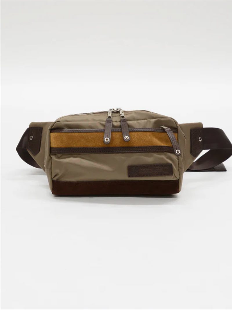 Master-Piece Beige 01386 Density shoulder bag/ nylon, leather-bos taurus