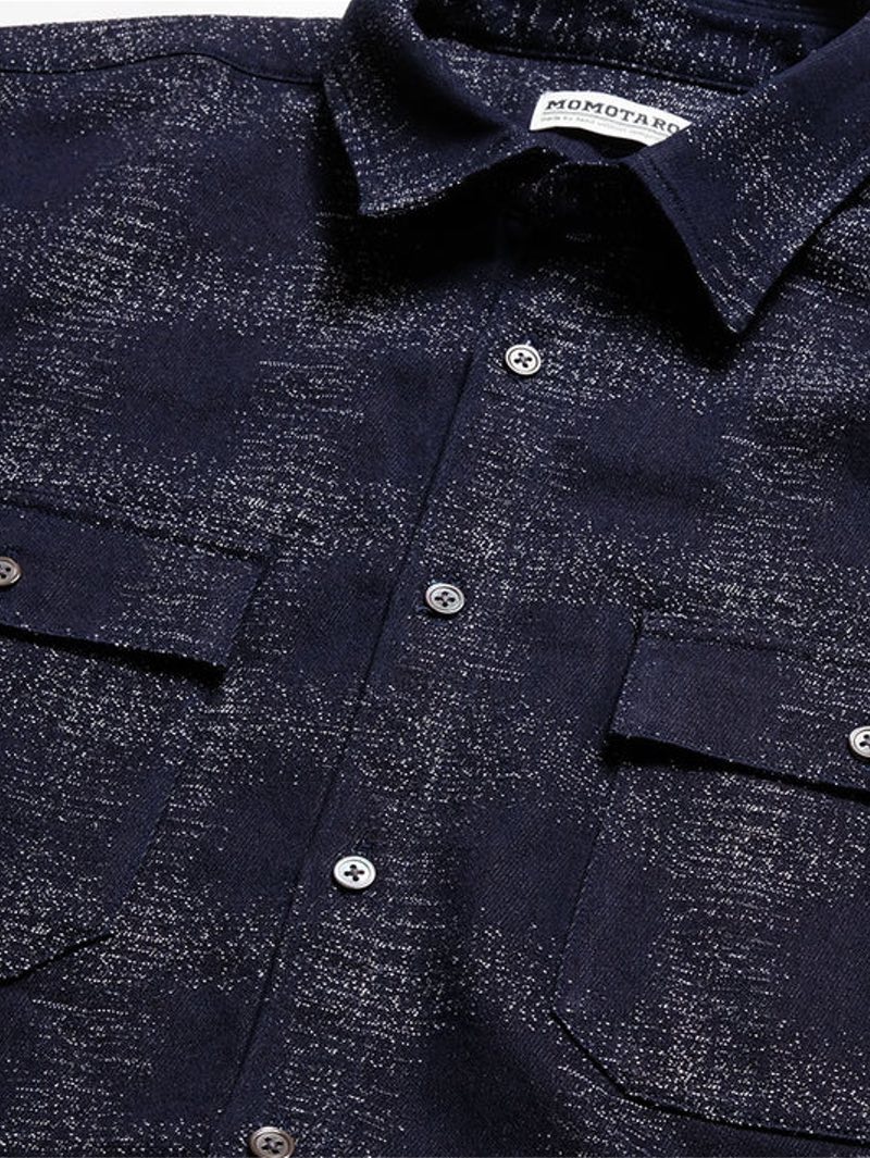 Momotaro MXLS1024 Original Check Jacquard Indigo