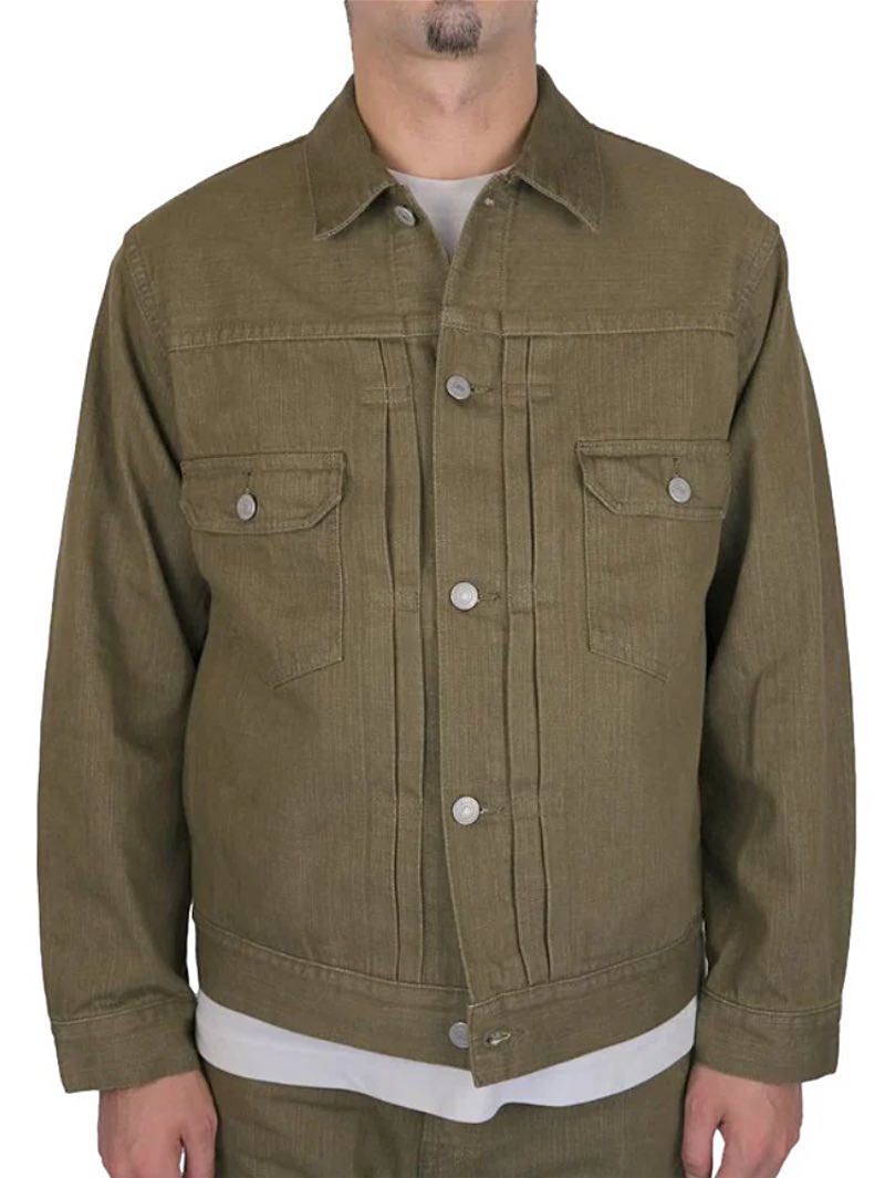 Momotaro MXGJ1003 Green Denim Jacket