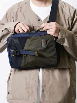 Master-Piece Black 289074 Scramble Shoulder Bag/ nylon, leather-bos taurus