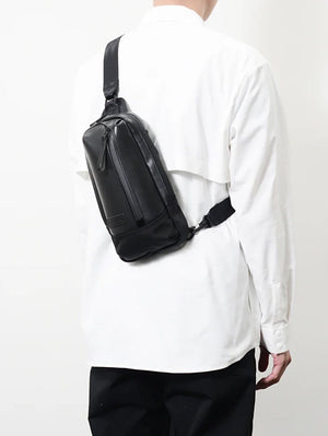 Master-Piece 02484-L slick leather ver. Sling bag Black