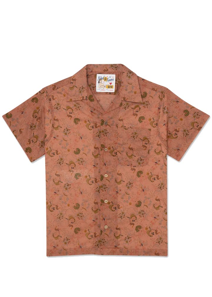 Naked & Famous Aloha Shirt - Flora Sketches - Red
