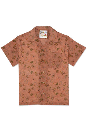 Naked & Famous Aloha Shirt - Flora Sketches - Red