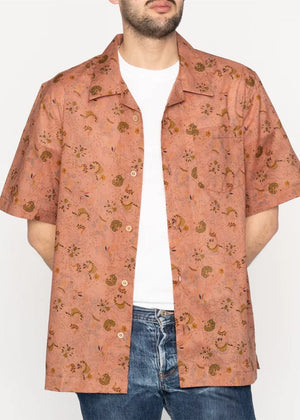 Naked & Famous Aloha Shirt - Flora Sketches - Red