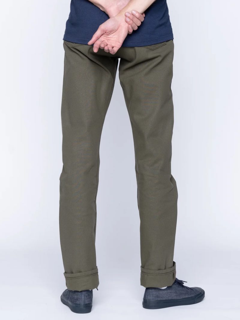 Naked & Famous True Guy Army Green Duck Selvedge