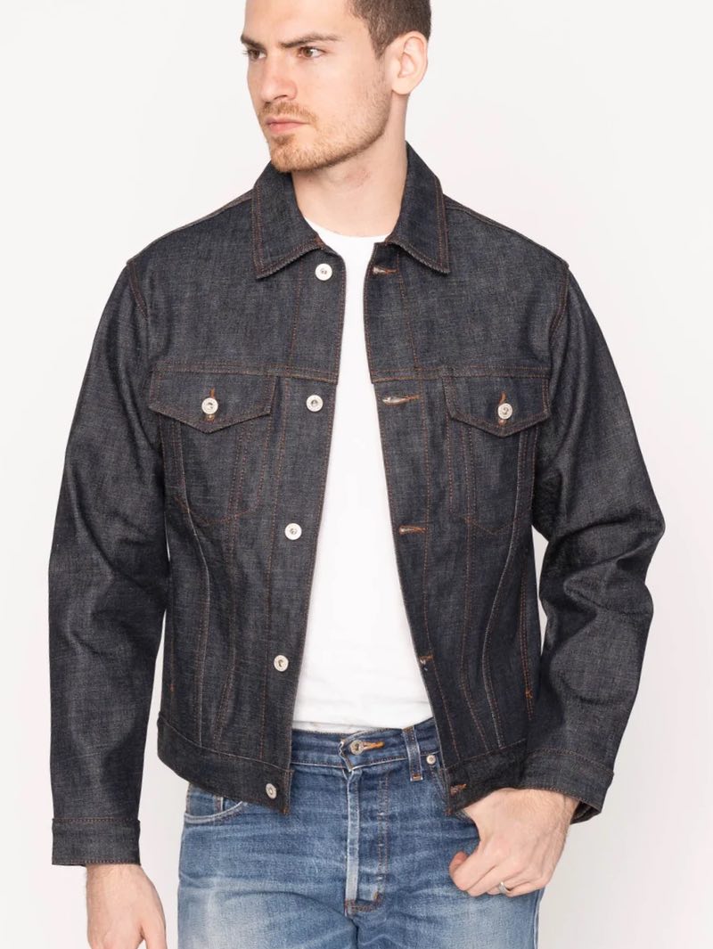 Naked & Famous Denim Jacket Love & Peace Selvedge