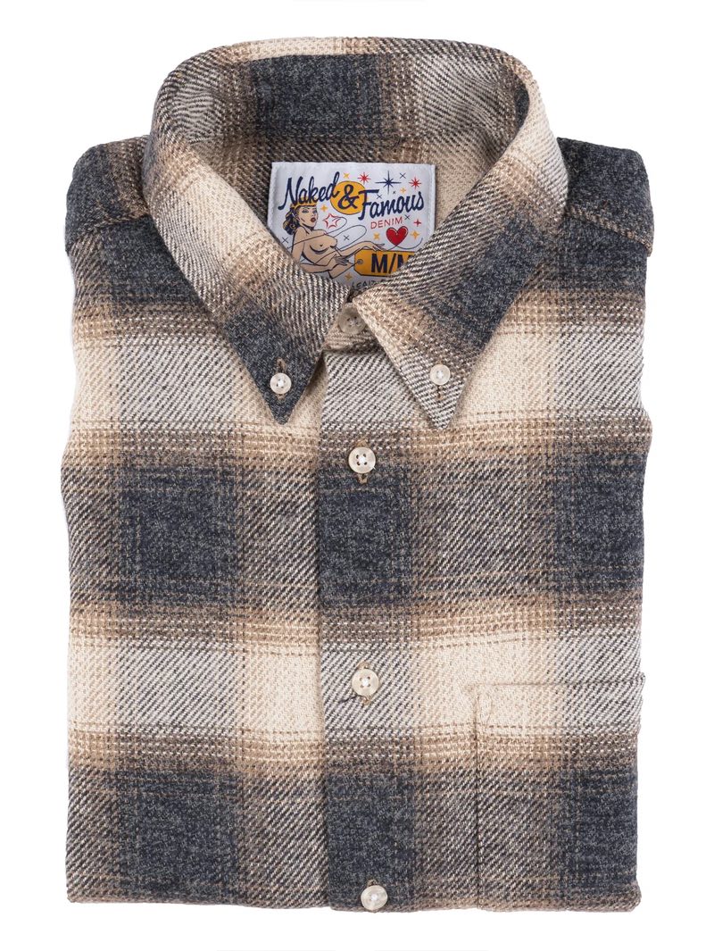 Naked & Famous Easy Shirt Tweedy Sand