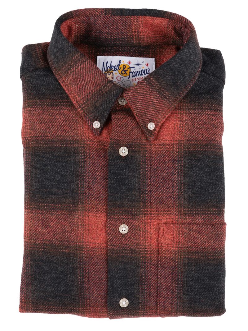 Naked & Famous Easy Shirt Tweedy Red
