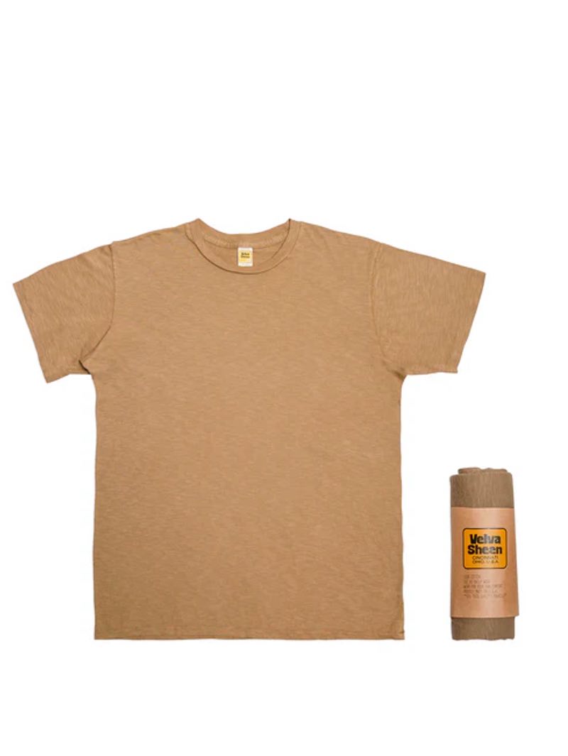 Velva Sheen Olive Rolled Short sleeve Crew neck