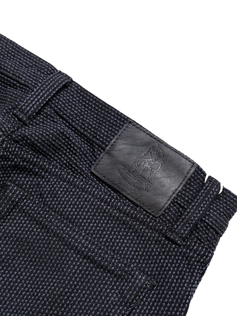 Pure Blue Japan 1170-2-BK Black Sashiko Relaxed Tapered Pants