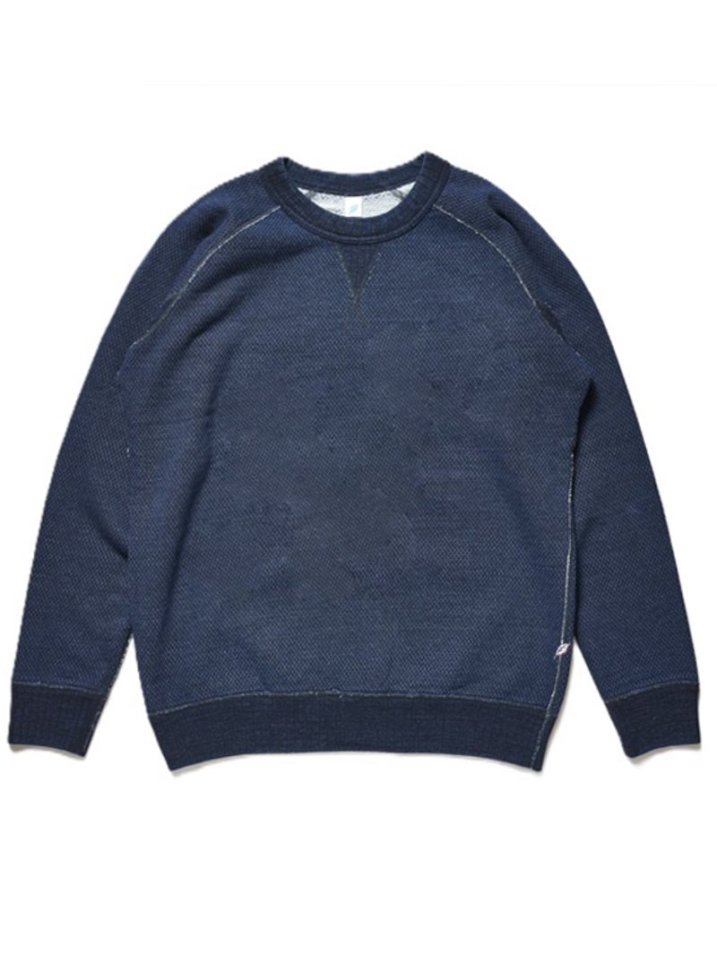 Pure Blue Japan Knitted Sweatshirt Sashiko 5409-3