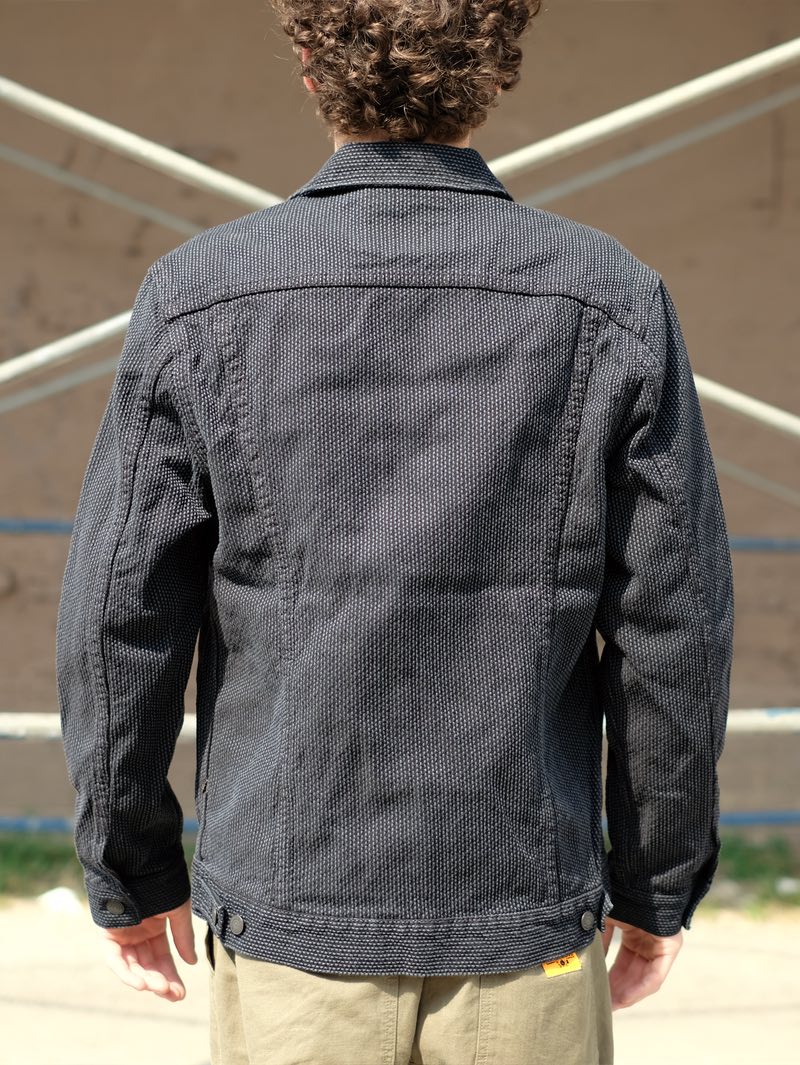 Pure Blue Japan Type 2 Sashiko Gray Black Jacket