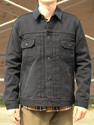 Pure Blue Japan Type 2 Sashiko Gray Black Jacket