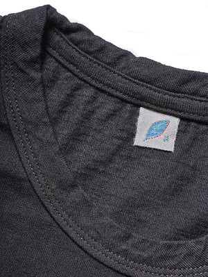 Pure Blue Japan SS-5011-IDBK Knit Short Sleeve T-Shirt Black Indigo