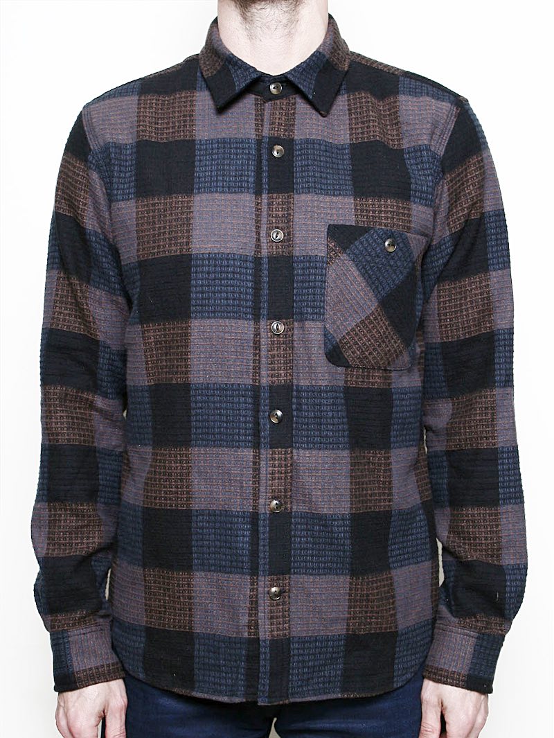 Rogue Territory Blue Waffle Plaid Oxford Shirt