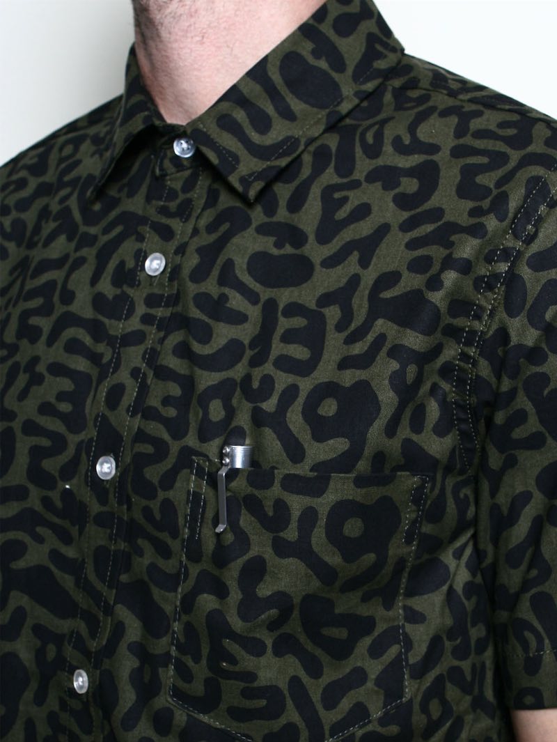 Rogue Territory Oxford Shirt Olive Alphabet Camo Shirt