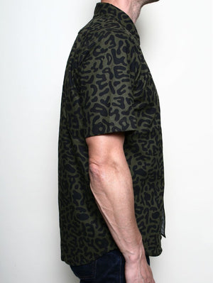 Rogue Territory Oxford Shirt Olive Alphabet Camo Shirt