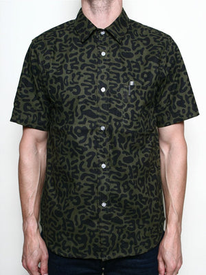 Rogue Territory Oxford Shirt Olive Alphabet Camo Shirt