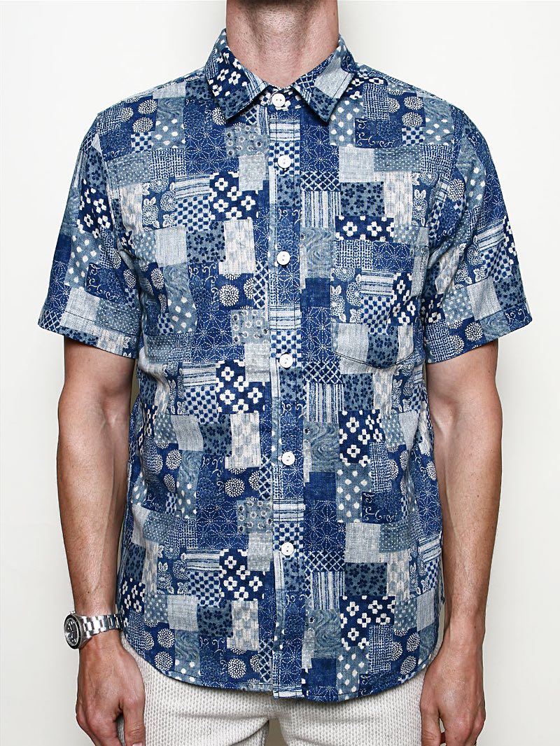 Rogue Territory Oxford Shirt Patchwork Blue