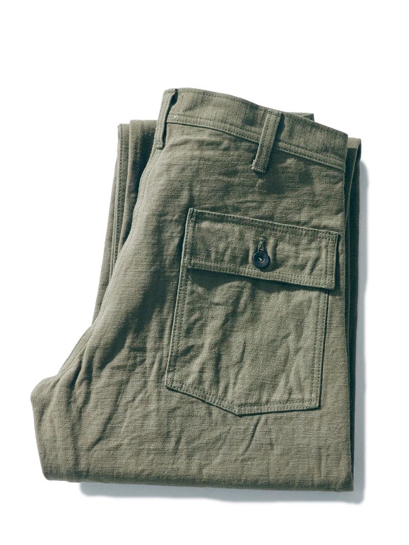 Samurai Heavy Olive Satin Baker Pant
