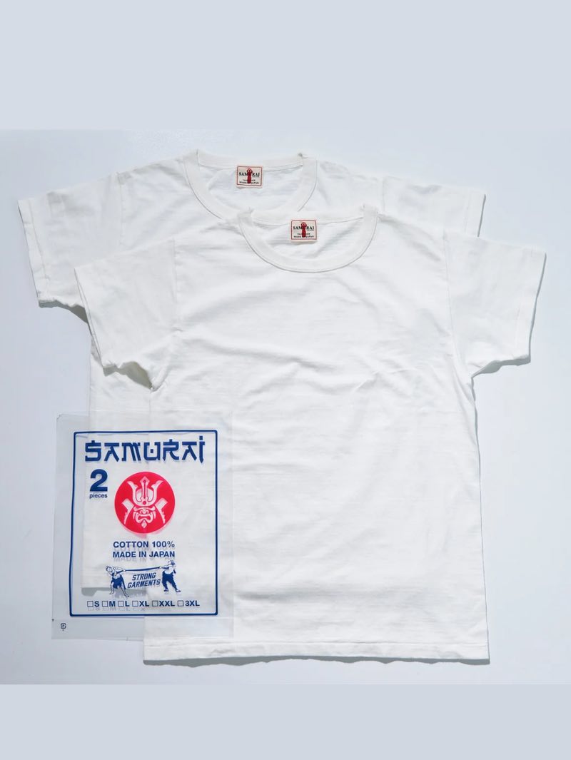 Samurai Jeans White Crew T-Shirt 2 Pack
