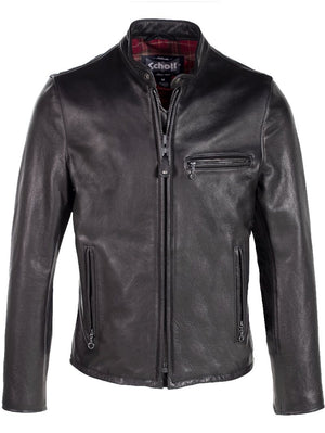 Schott 530 Waxed Natural Pebbled Cowhide Café Leather Jacket